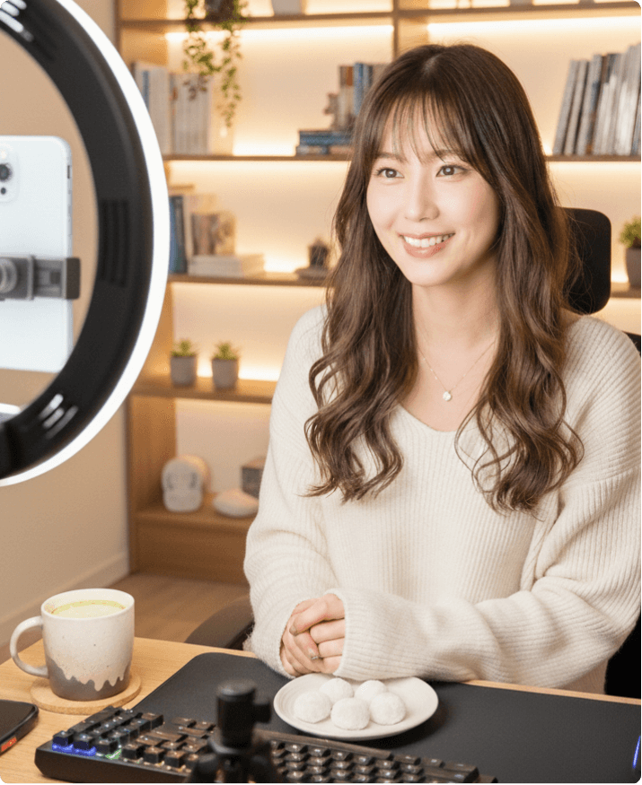 配信をしている女性